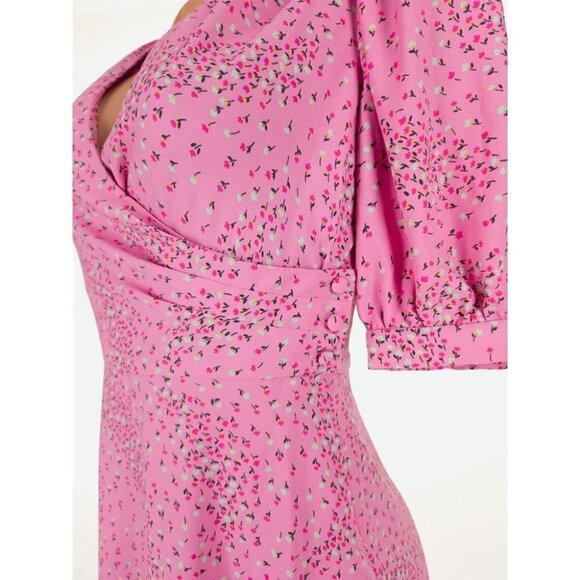 KATE SPADE 0 New Meadow Faux Wrap Dress in Pink Floral NWOT - Picture 9 of 13